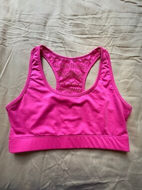 ZYIA Hot Pink Lace-Back Sports Bra